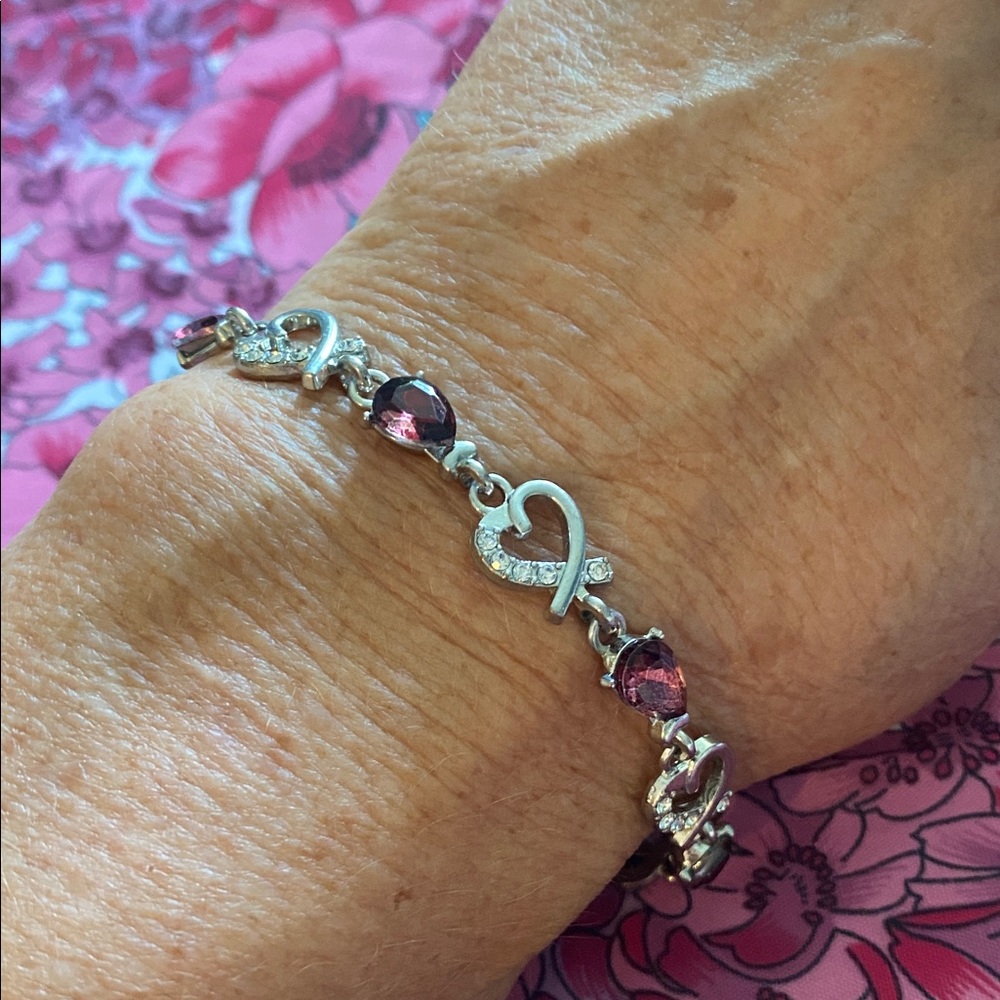 Vintage Hearts and Gems Bracelet